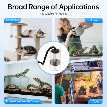 4L Pet Electric Humidifier with Extended Hose,Adjustable Reptile Humidifiers,3 Spray Levels Quiet Fogger,for Reptiles Amphibians(White)