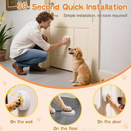 ChunHee Dog Training Bells for Door - Dog Door Bell for with 28 Custom Sounds | Dog Bell for Door Potty Training | Chew-Proof & Adjustable Volume (0-115dB) | Teach Puppies to Signal to Go Outside