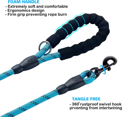 5 FT Heavy Duty Dog Leash with Comfortable Padded Handle Reflective Dog leashes for Medium Large Dogs