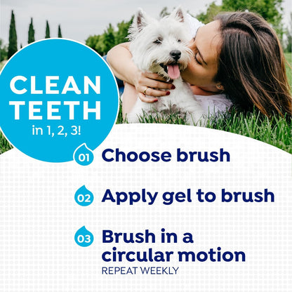 Naturel Promise Fresh Dental Toothbrush and Toothpaste Kit for Dogs, Teeth Cleaning Kit for Plaque & Tartar Removal, Contains Finger Toothbrush, Breath Freshener, Dog Dental Care