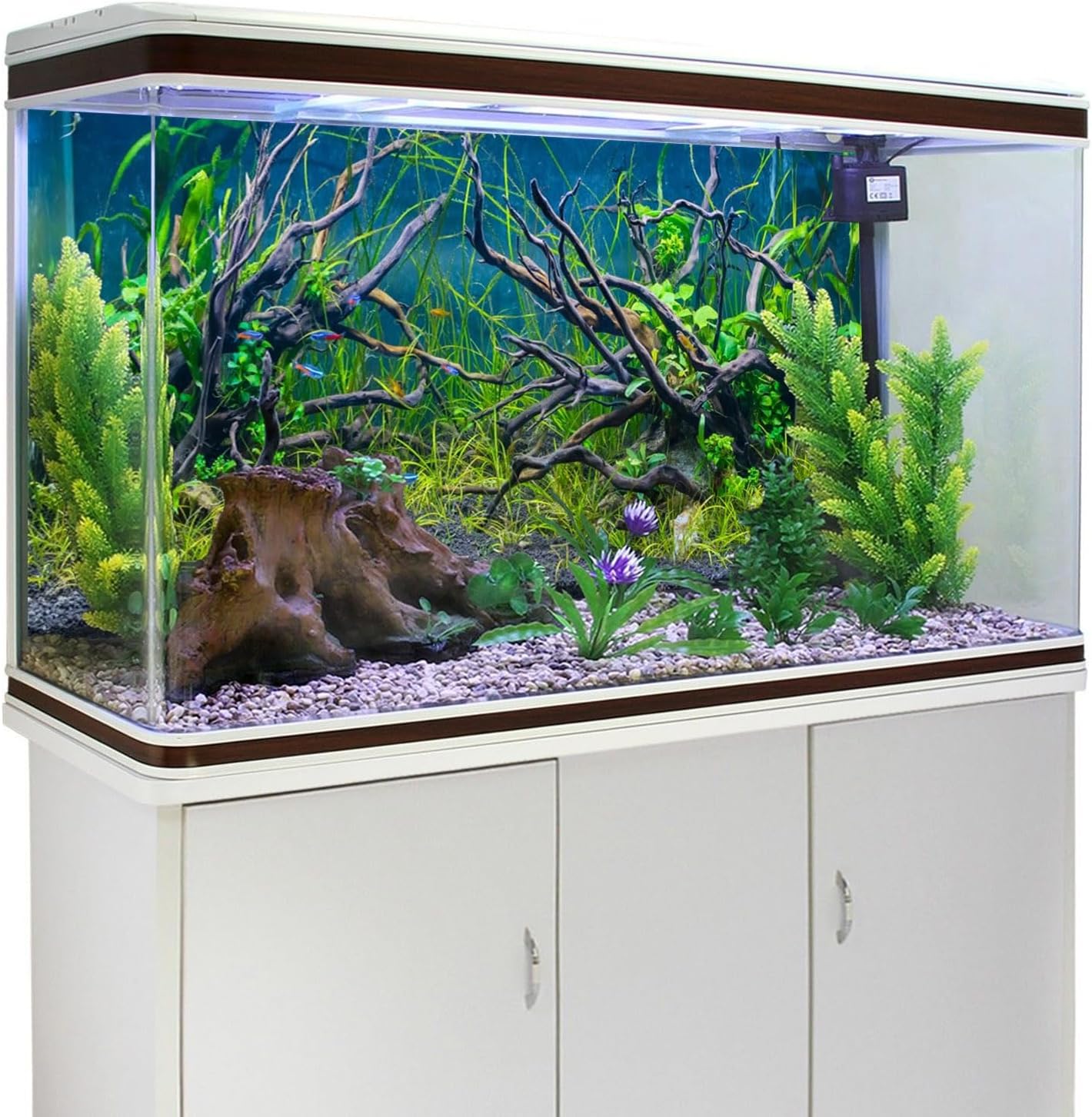 AWERT 48x24 inches Tropical Fish Tank Background River Bed & Lake Aquatic Plant Undersea Tree Branch Aquarium Background Vinyl