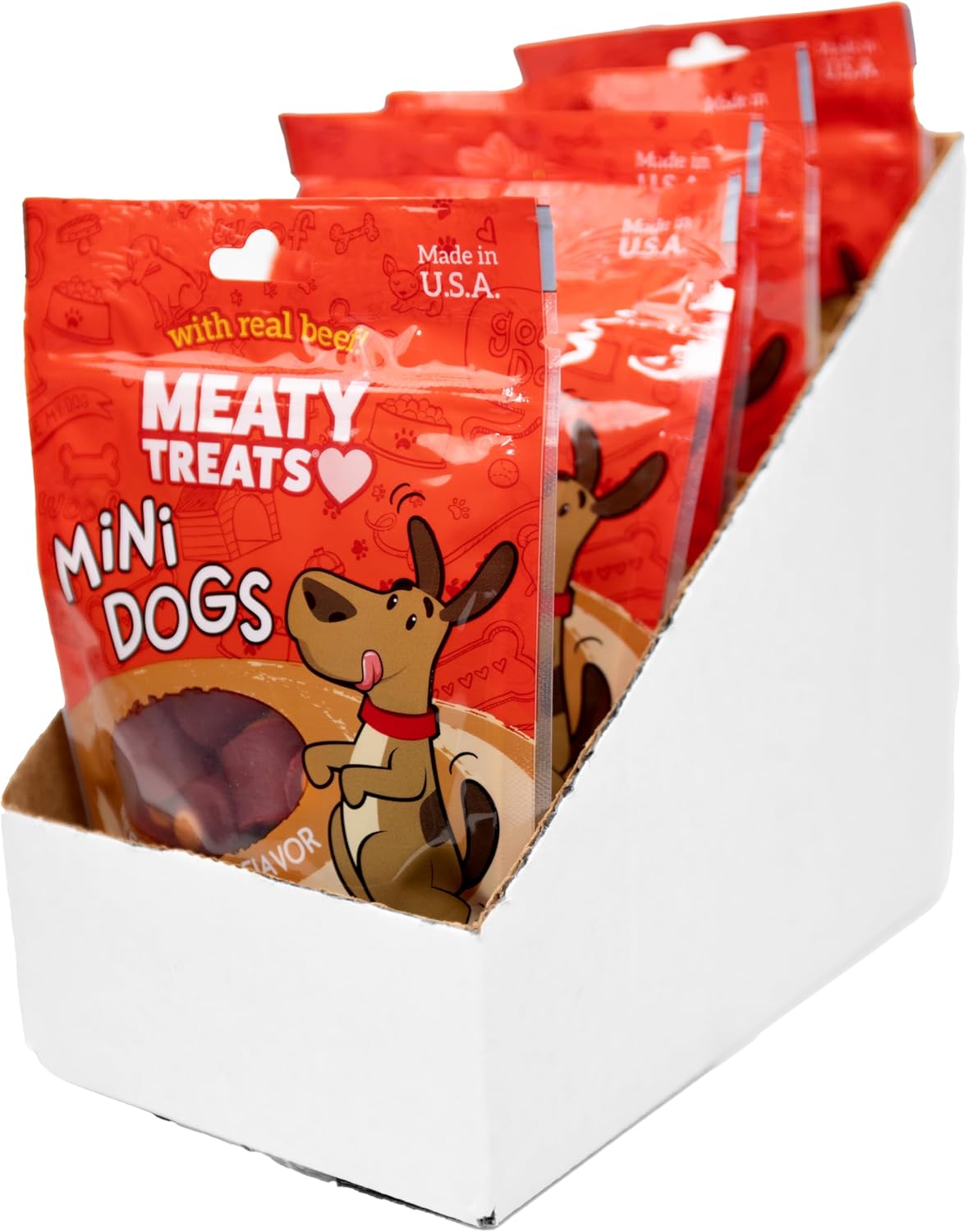 Meaty Treats Mini Dogs Beef & Cheese Flavor Soft & Chewy Dog Treats, 3-oz. (Pack of 16)