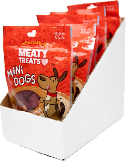 Meaty Treats Mini Dogs Beef & Cheese Flavor Soft & Chewy Dog Treats, 3-oz. (Pack of 16)