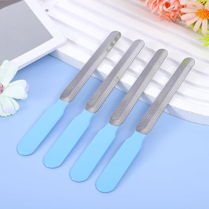 4Pcs Effective Pet Nail File Set, Professional Dog Nail Smoothing Tool, Metal Emery Boards for Dogs Cats Nails Small Large Breeds Puppies Toenails Rough Edges Grooming (Blue, Silver)