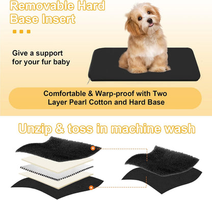 Console Dog Car Seat for Small Dogs Cats Up to 15lbs, Anti-Collapse Pet Armrest Booster Seat with Soft Pillow,Non-Slip Seat Rails Hooks & Safety Belt, Portable Car Accessories for Pets Travel