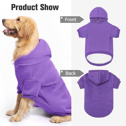 BINGPET Dog Hoodies - Fleece Lined Fall Dog Puppy Sweatshirt Soft Warm Sweater Winter Hooded Clothes for Small Medium Large Dogs & Cats