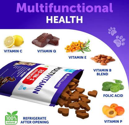 20 in 1 Dog Multivitamin + Glucosamine Chews Bundle - Chewable Vitamins for Hip & Joint Support, Immunity, Mobility, Skin & Digestion - Chondroitin, MSM