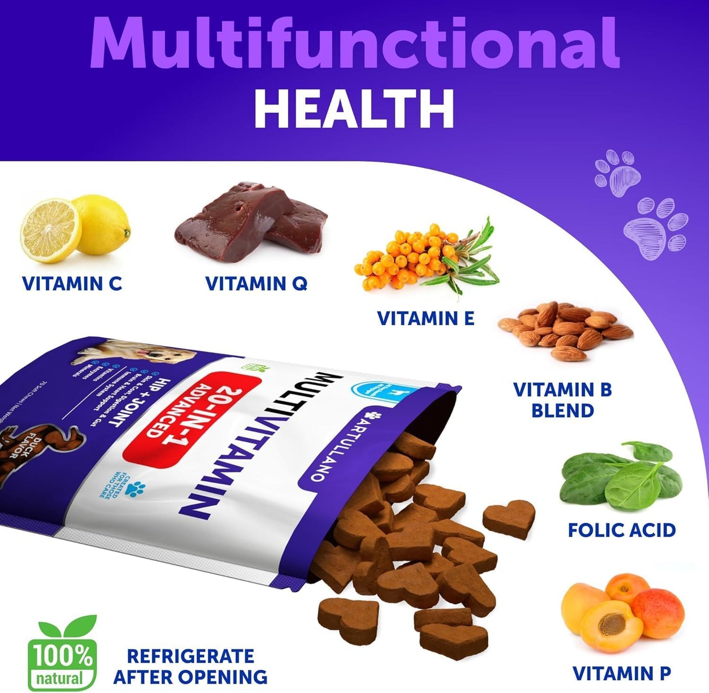 20 in 1 Dog Multivitamin + Glucosamine Chews Bundle - Chewable Vitamins for Hip & Joint Support, Immunity, Mobility, Skin & Digestion - Chondroitin, MSM