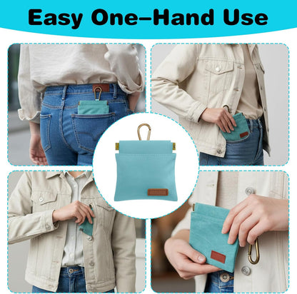 Dog Treat Pouch, Portable Puppy Blue Pocket Sized Dog Training Treat Bag, Hand Free Walking Bag, Auto Closing Pet Feed Snack Reward Pocket, Food Dispenser for Pet Puppy Travel or Outdoor Use