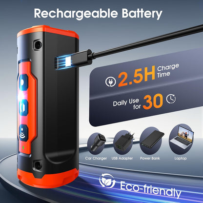 1-Touch Dog Bark Deterrent Devices with 3 Sonic Heads,Portable 50ft Range Anti Barking Device for Dogs,Rechargeable & Safe Dog Training Tool with Flashlight,Helps Improve Dog's Behavior Orange