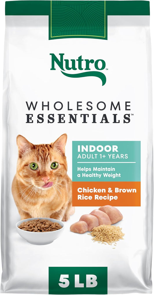 Nutro Wholesome Essentials Indoor Dry Cat Food, Chicken & Brown Rice Recipe, 5 lb. Bag