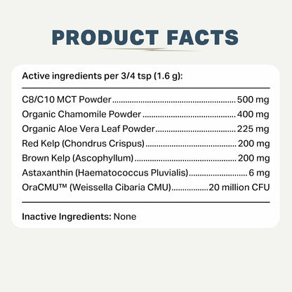 Four Leaf Rover Dog Dental Powder – Natural Probiotic Support for Bad Breath, Tartar & Plaque – with Red & Brown Kelp, Weissella Cibaria, Aloe & Chamomile – 30-Day Supply