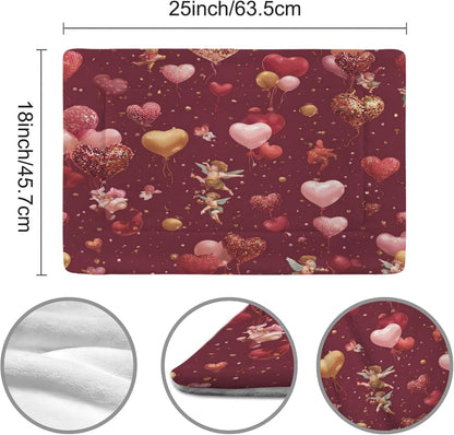 susiyo Red Love Hearts Dog Bed Mat - Super Soft & Warm Pet Pad, 25x18 Inch Machine Washable Mat for Small Medium Dogs, Couch Protector, Crate & Travel Bed Topper