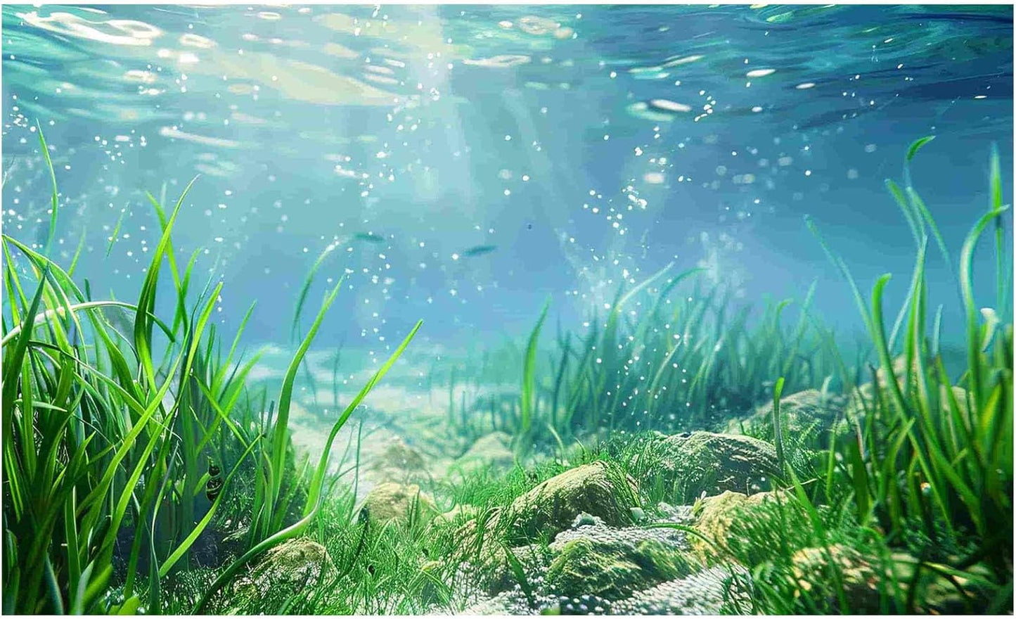 Aquarium Background Poster, Fish Tank Background Sticker, 3D Aquatic Plants Vibrant Underwater Scenery for Stunning Aquarium Decorations 10 20 Gallon Tank (15.7" x 23.6" in)