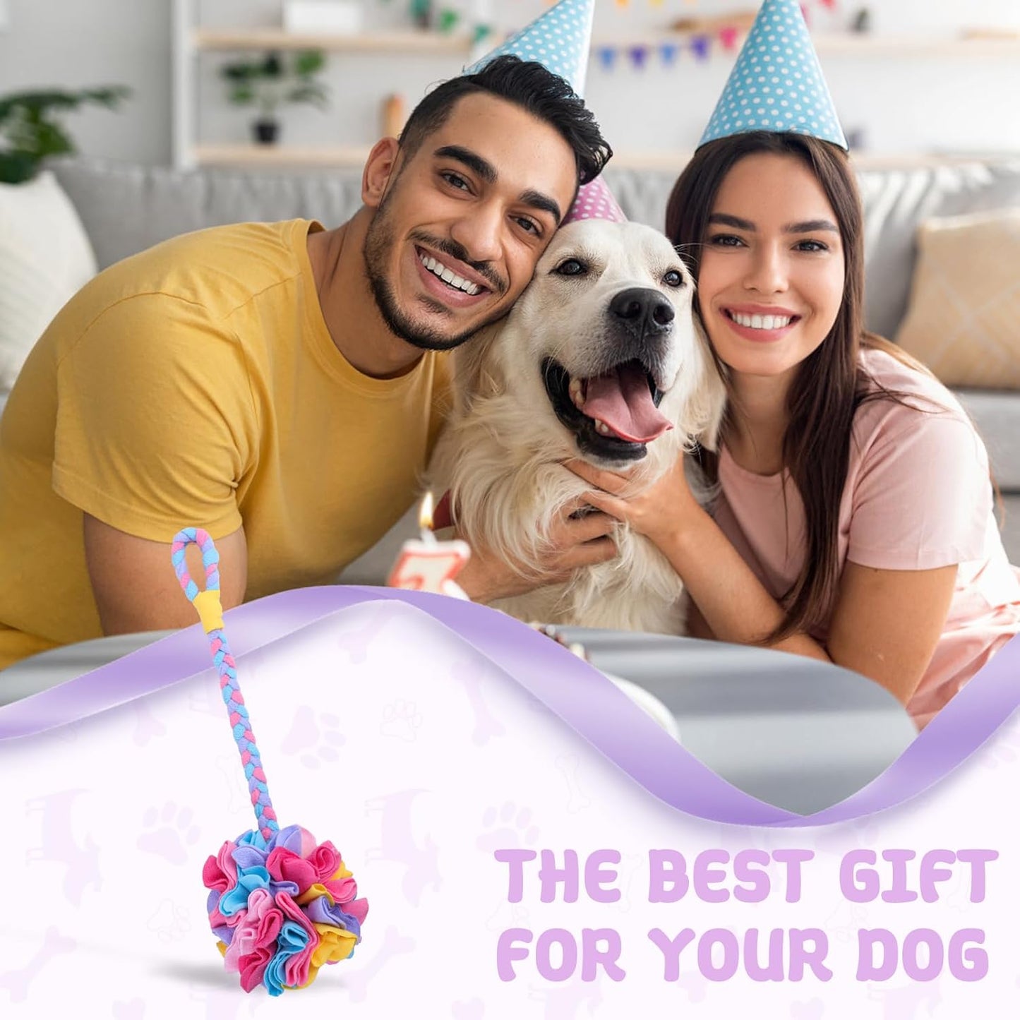 Snuffle Ball Dog Rope Toy, Tug of War Rope Toys for Small Medium Dogs, Interactive Dog Chew Toys Puppy Training Pull Toy for Exercise & Interactive Play Games (Halloween)