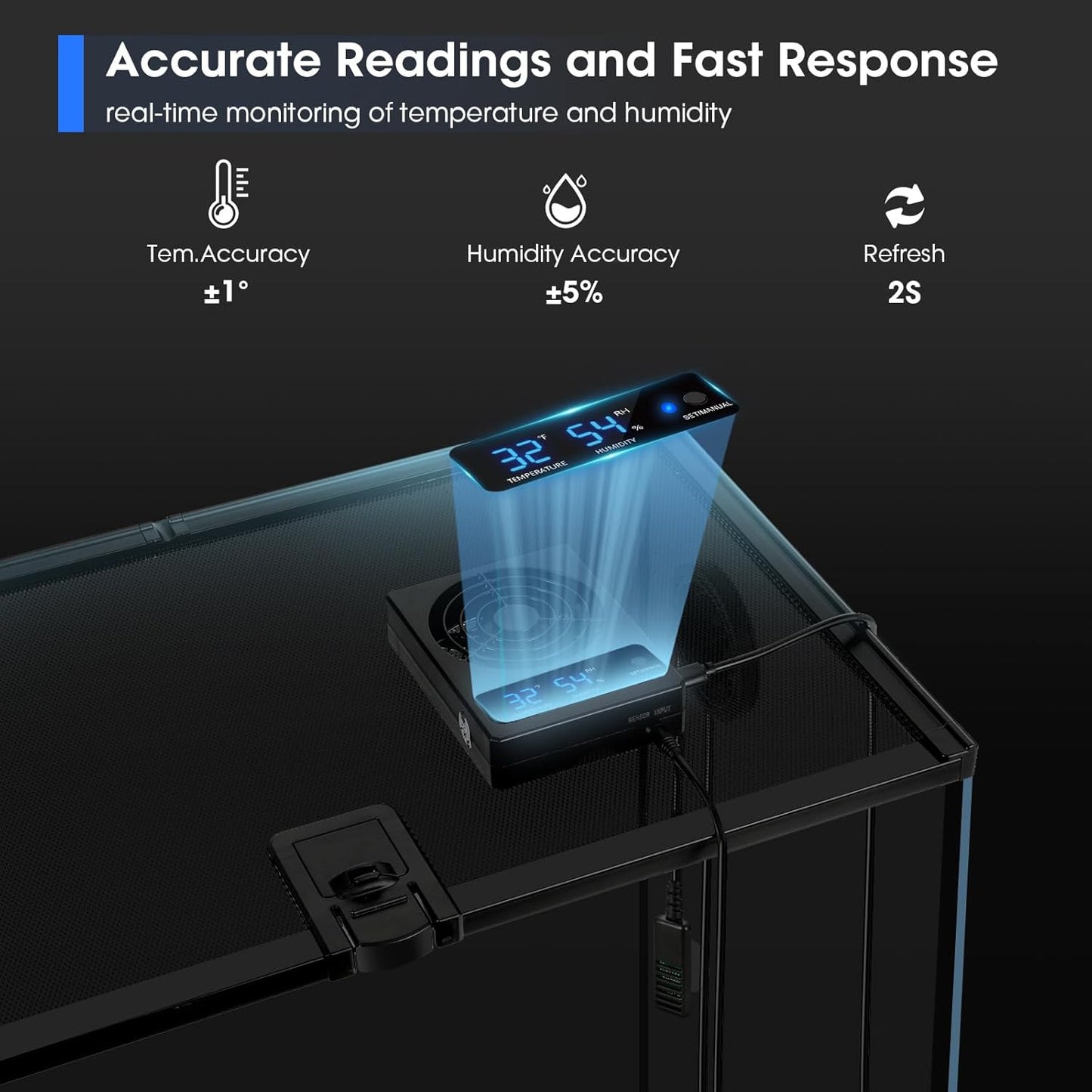 Thermometer Hygrometer with Dehumidifier Ventilation Fan