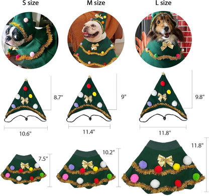 Christmas Pet Outfit，Custom Fit Holiday Clothes for Dogs & Cats,Soft, Comfortable & Festive Apparel,Perfect for Holiday Photos & Parties– Size M fits Pets Weighing 5–8lbs