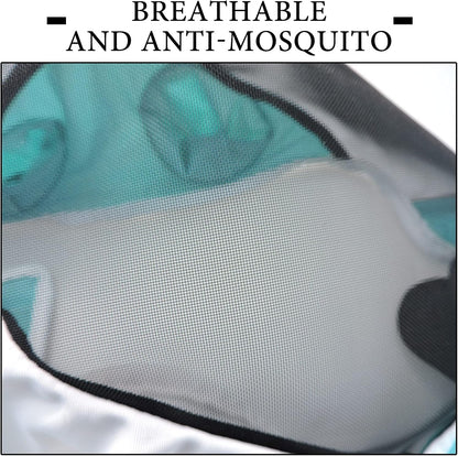 Andiker Soft Mesh Horse Fly Mask with Ears, Breathable Horse Face Mask Protect Eyes and Face (Green, Medium)