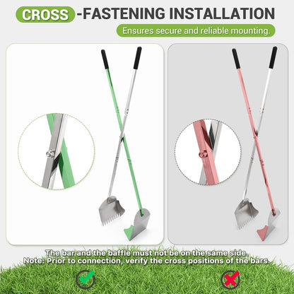 48" Metal Pooper Scooper for Large Dogs, Heavy Duty Stainless Steel Dog Pooper Scooper Large Opening Long Handle for Pet Waste Removal, Grass, Dirt, Gravel,Yard, Indoor, Outdoor