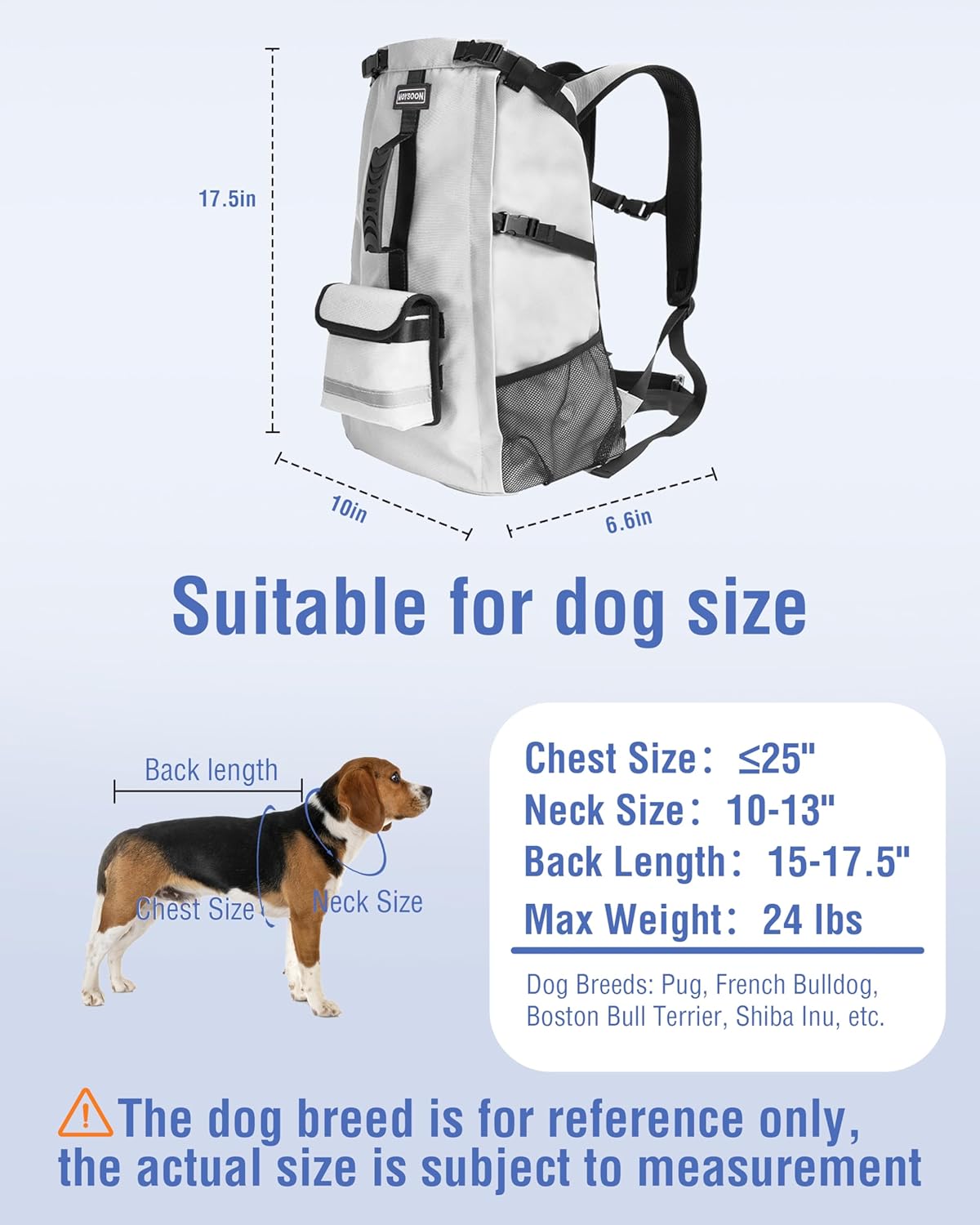 Dog Backpack for Small & Medium Dogs – 4-Layer Safety Pet Carrier with Thick Shoulder Straps, Detachable Waist Bag, Breathable Mesh & Storage Pockets for Travel & Hiking