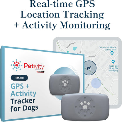 Petivity Smart GPS and Activity Pet Tracker for Dogs Powered by Purina, Waterproof Real Time Tracking GPS Dog Collar, Downloadable App, Subscription Required