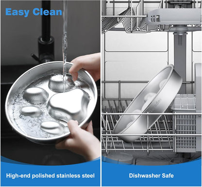 Slow Feeder Dog Bowls Stainless Steel,2 Cups Blue Non-Slip for Small & Medium Sized Dogs,Slow Down Eating Dog Bowl for Fast Eaters