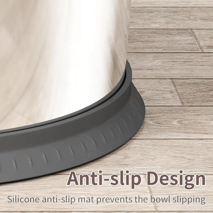 6.5L Dog Water Bowl No Spill with 4 Pcs Filters 1.6 Gallon Stainless Steel Water Bowl for Dogs 220oz Large Capacity No Splash Slow Drinking Feeder with Anti-Slip Mat for Messy Drinkers