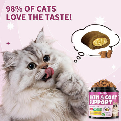 Natural Skin and Coat Support for Cats Cat Multivitamin, Crunchy & Creamy Cheese Chew