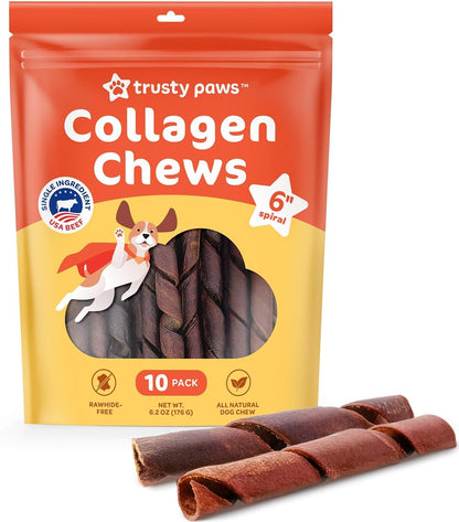 Beef Collagen Sticks for Dogs - One Ingredient Collagen Chews - Collagen Treats - Made in USA Collagen Dog Chews (TP-Collagen-10ct)