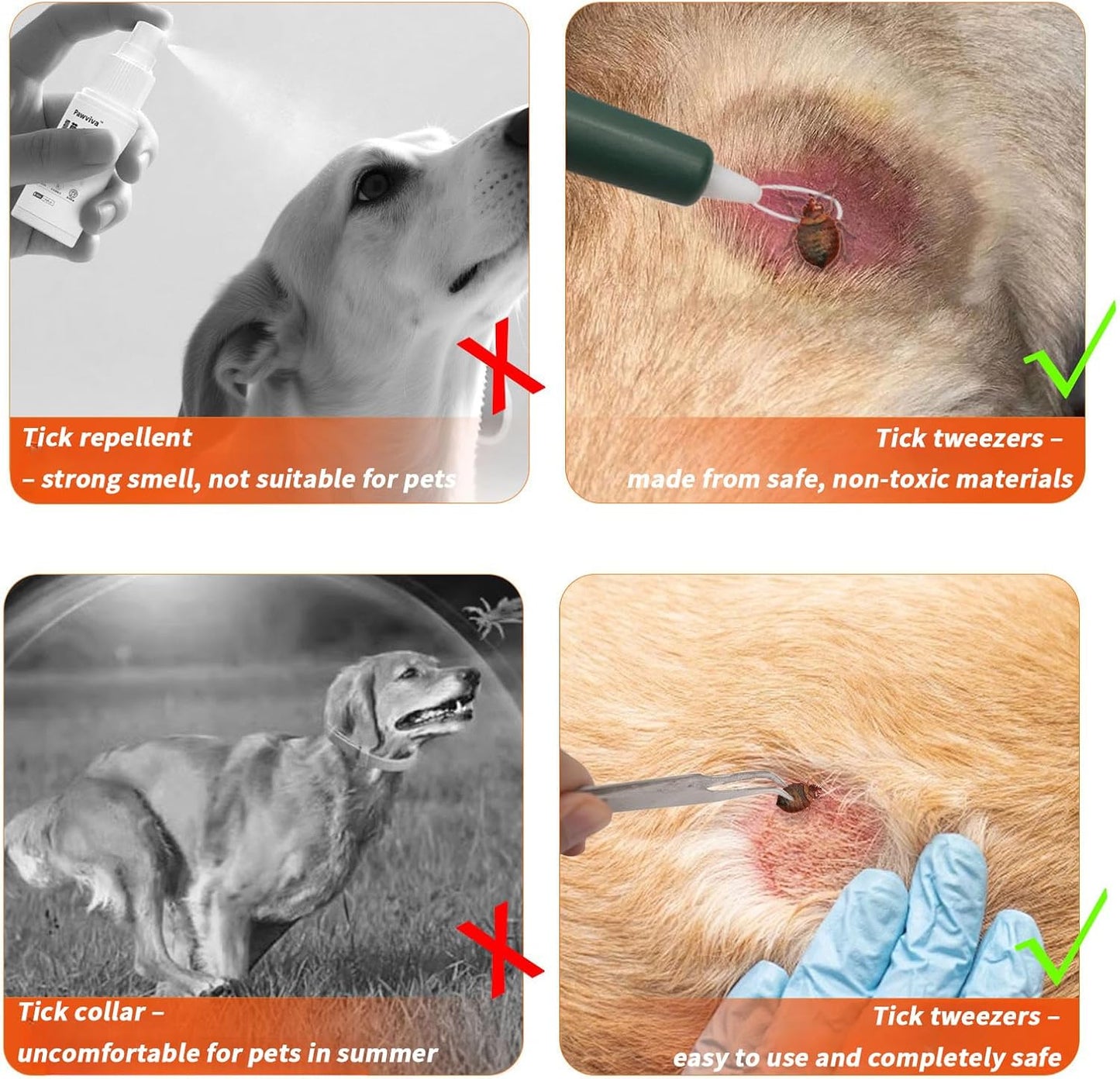 Premium Tick Remover Kit for Dogs and Humans - 54 in 1 Hiking Essentials with First Aid Case, Stainless Steel Tick Remover + Tweezers, Tick Remover Tools for Dogs Cats Pet Tick Comb