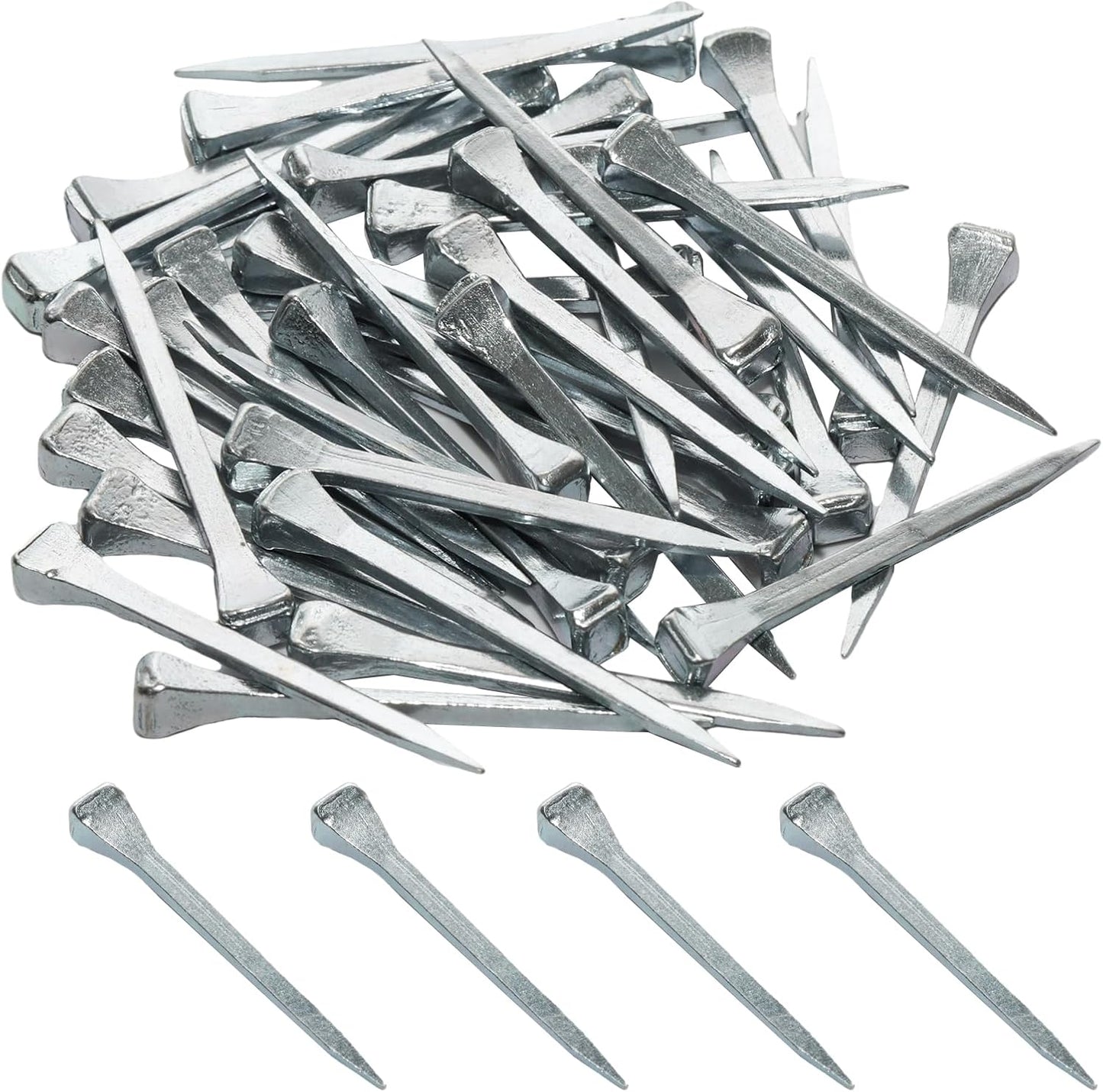 50 Pcs E5 Horseshoe Nails, Low-Carbon Steel Horseshoe Nails for Horse Training Equestrian Sports（51mm）