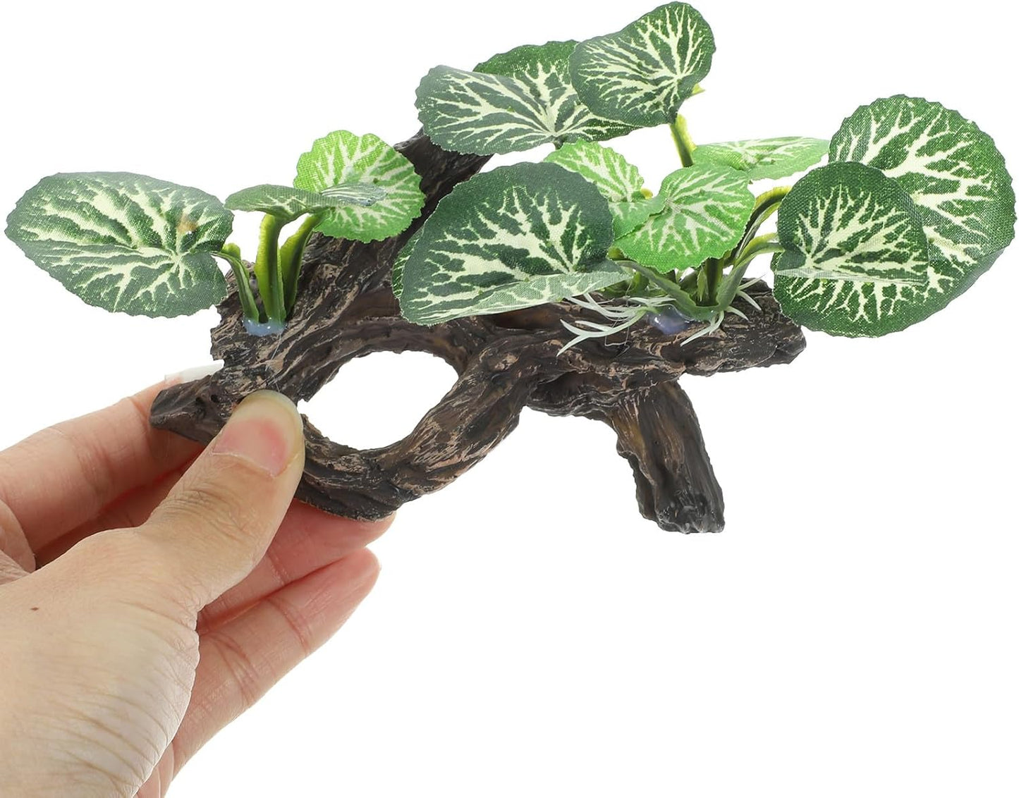 Artificial Reptile Plant Decor for Terrarium Habitat, Lifelike Fake Aquarium Plant Ornament, Sturdy Plastic Reptile Tank Decoration for Lizards and Amphibians