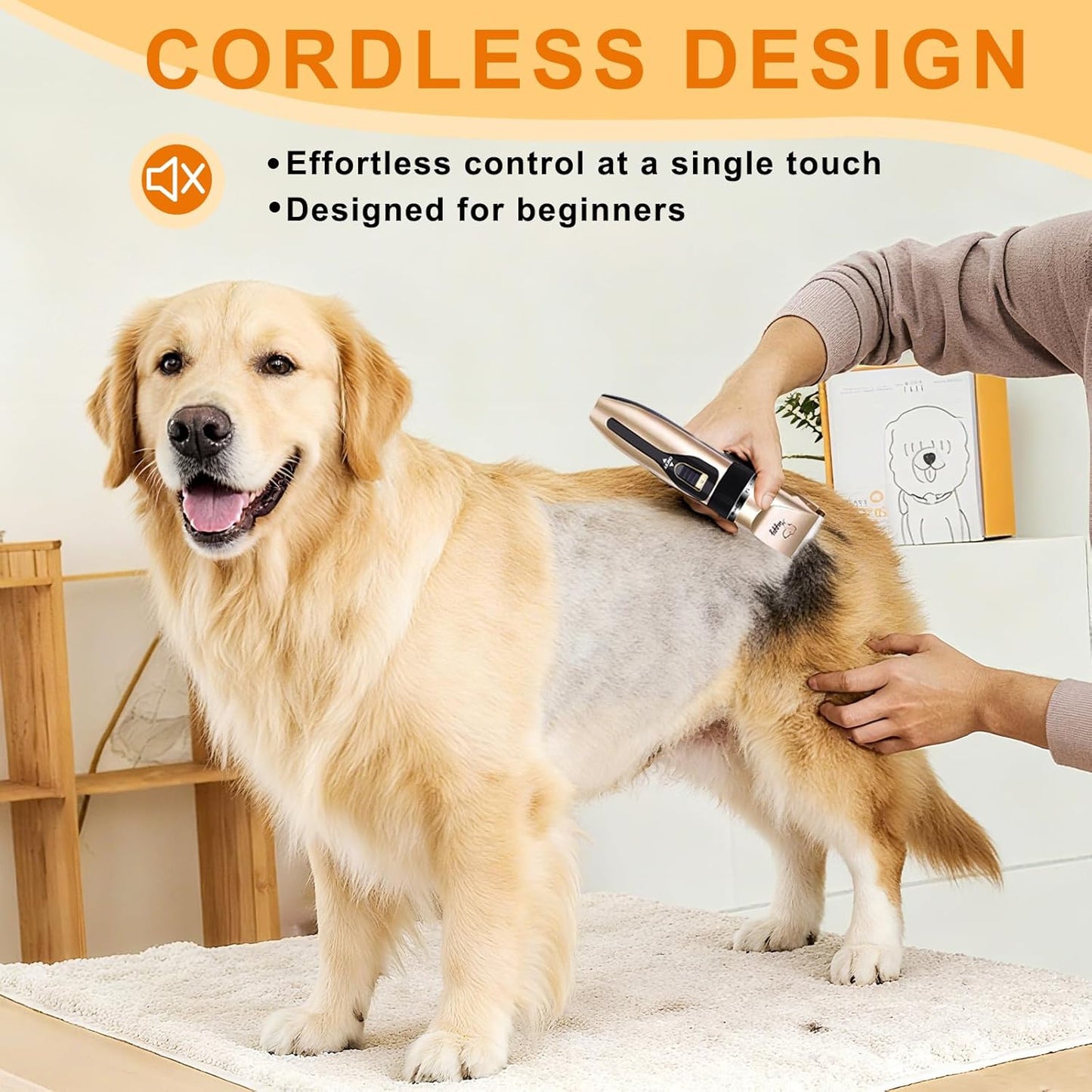 Dog Clippers for Grooming, Low Noise, Electric Quiet, Adjustable Clipper Comb for Dog Grooming Kit, cat Supplies Pet Hair Clippers Grooming kit for Dogs at Home