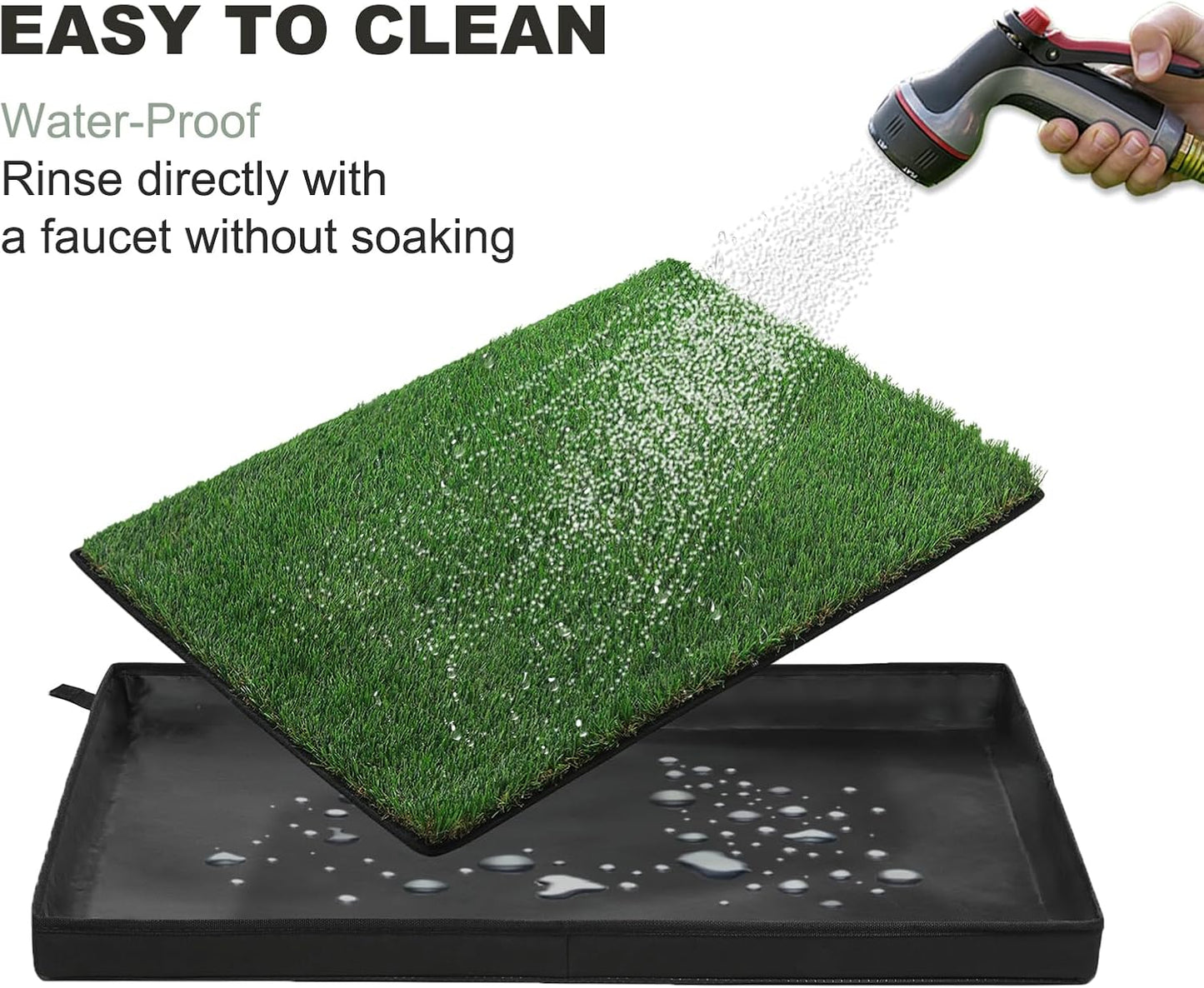 Dog Grass Pad with Foldable Dog Litter Box, Small Liner Base (23”×15”) for Balcony, 2 Artficial Grass Pee Pads for Dogs, Pee Pad Holder, Potty Training