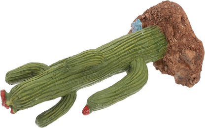 Authentic Desert Reptile Tank Decoration Artificial Cactus Plants for Turtle Habitat and Terrarium with Easy-Clean Design Suitable for Gecko Snake and Tortoise Enclosures