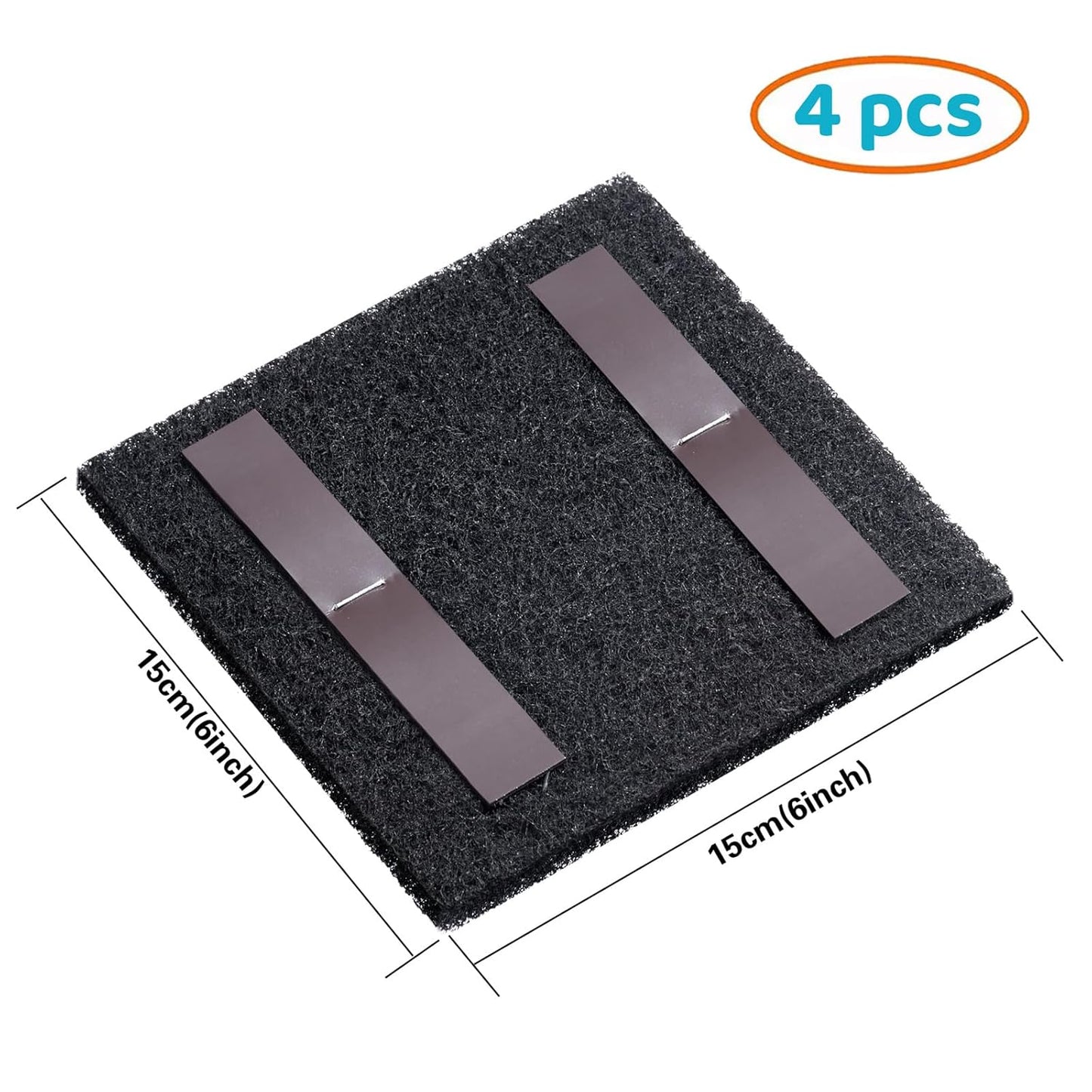 4Pcs Activated Carbon Filter Replacement with Pet Waste Trash Can, 6 x 6 Inch Replacement Activated Carbon Odor Filters for Air Filter