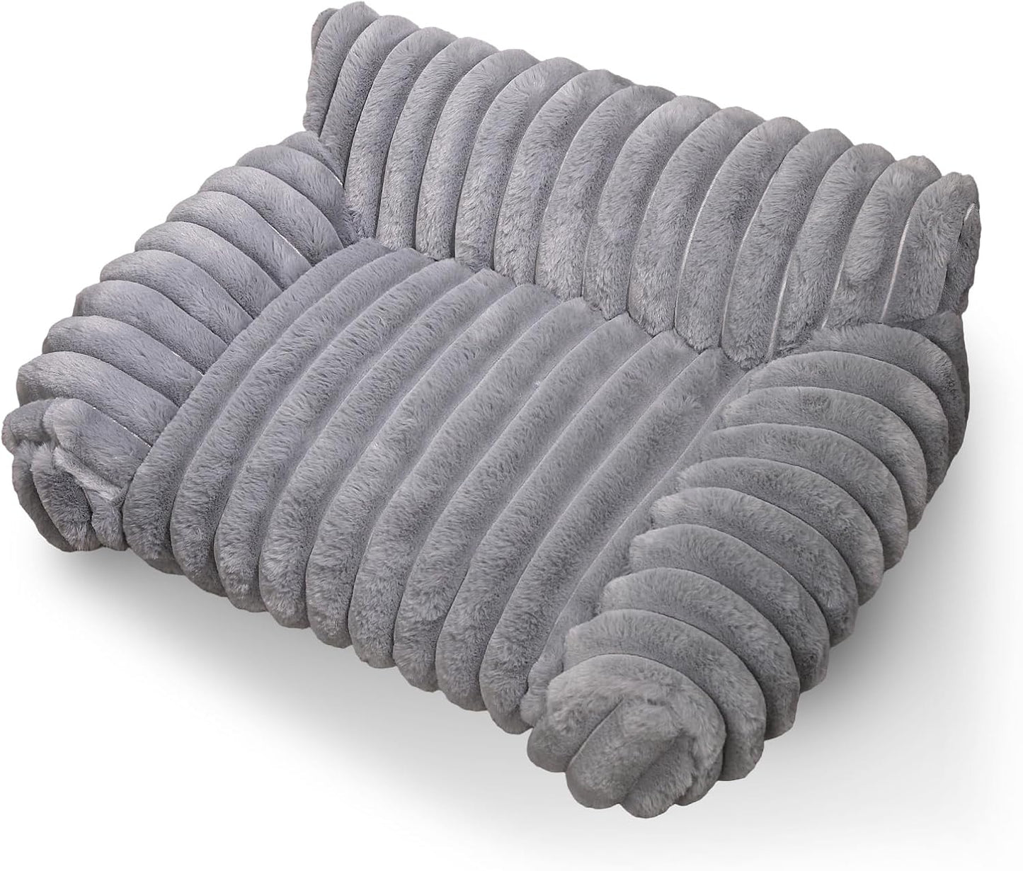 Indoor Pet Sofa Bed | Cat Sofa Bed, Soft Square Pet Bed, Indoor Non-Slip Cat Bed, Comfortable Plush, Suitable for Small to Medium Cats and Dogs (Khaki, L(29.52 * 21.65 * 9.84in))