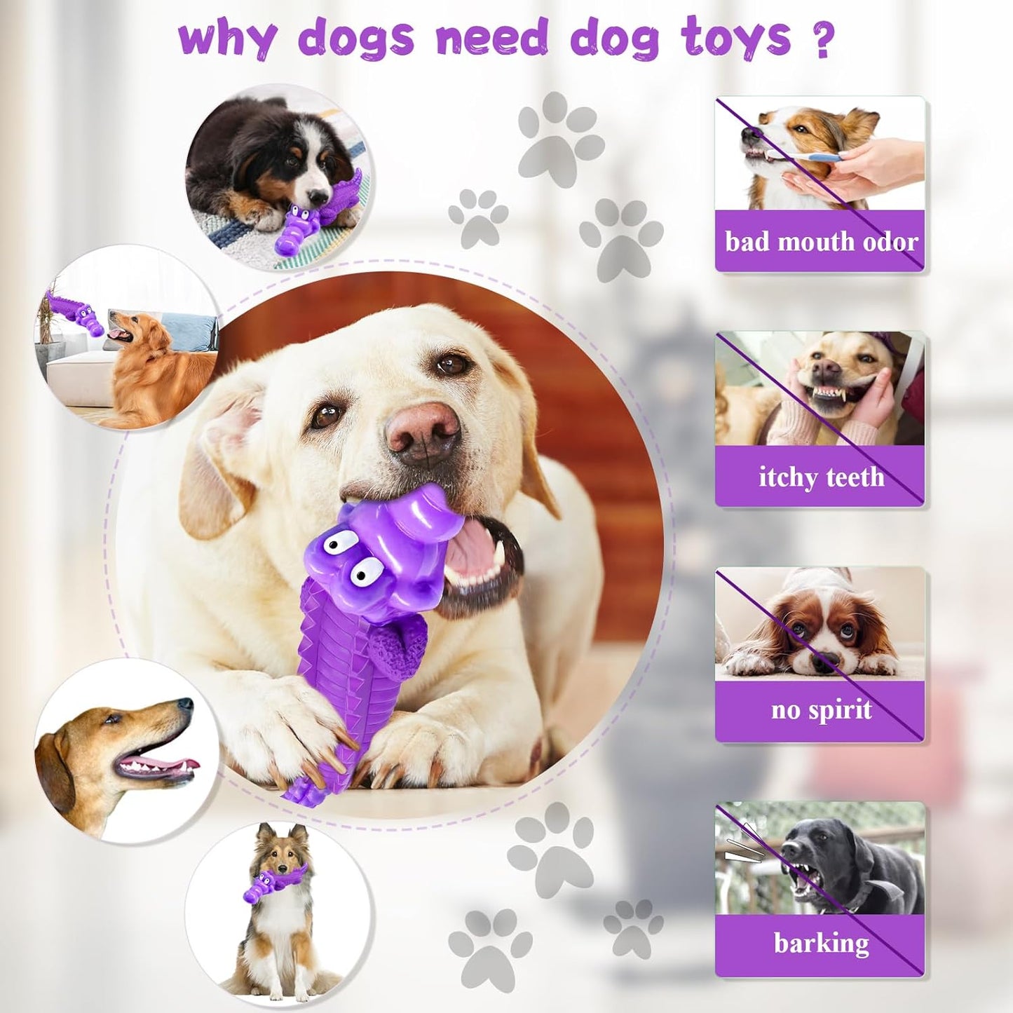 Dog Chew Toys for Aggressive Chewers, Indestructible Tough Interactive Dog Toys for Small Medium Large Breed-Puppy Teeth Chew Toy to Keep Them Busy