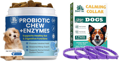Probiotics for Dogs, Improve Itchy Skin Itchy Ears + Calming Collar for Dogs