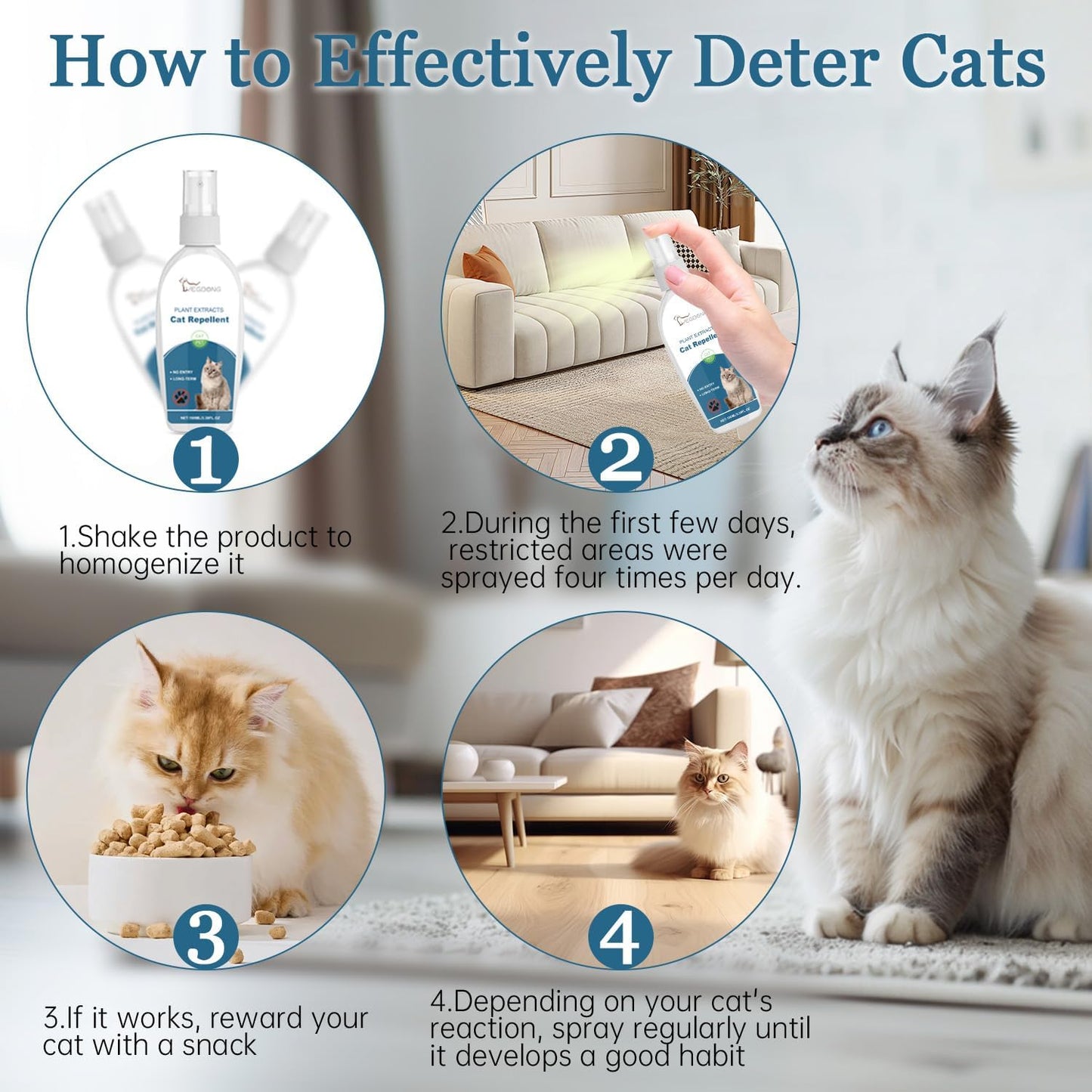Cat Deterrent Spray,Natural Safe Upgraded Scratch Deterrent Training Aid for Furniture Effective Training Aid