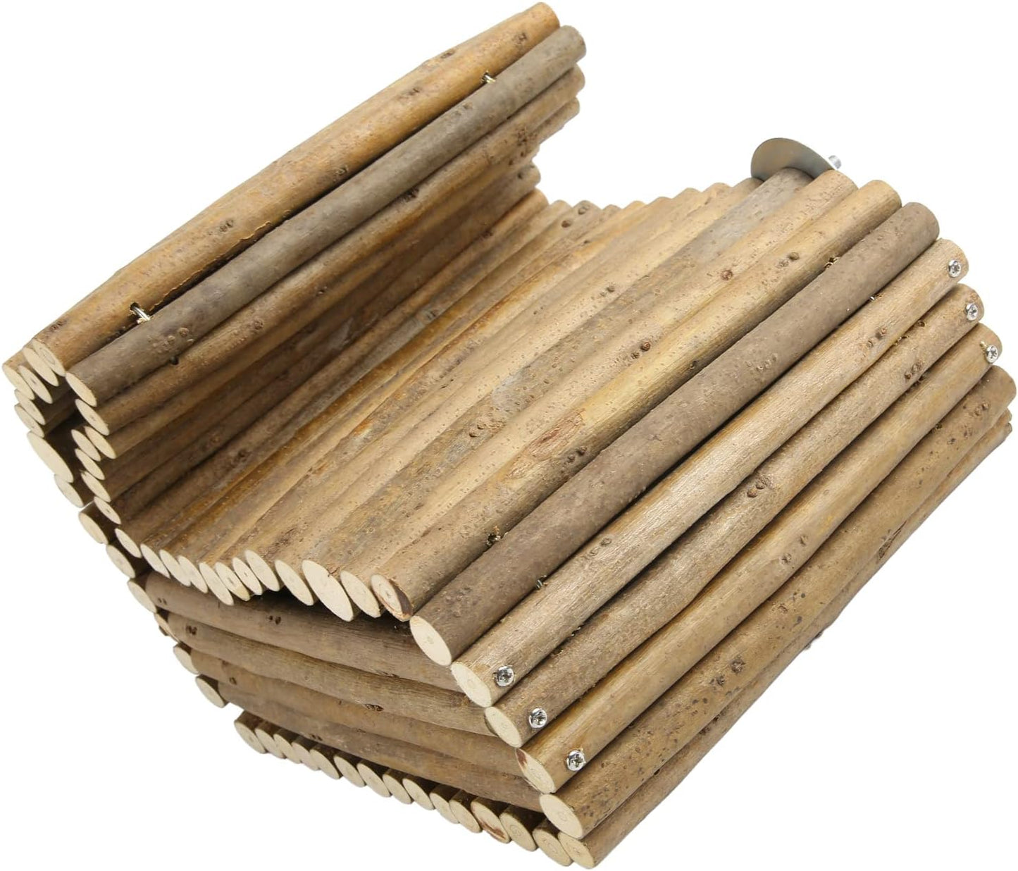 Wooden Rabbit House Hanging Hideout, Natural Wood Small Animal Hut, Well Ventilated Wooden Nest for Rabbit Chinchilla Guinea Pig, Safe Non Pet Habitat with Easy Install