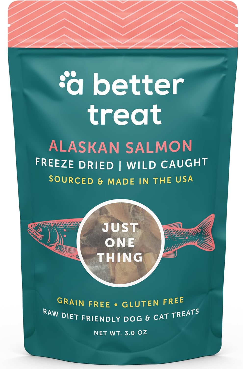 A Better Treat – Freeze Dried Salmon Dog Treats, Wild Caught, Single Ingredient | Natural High Value | Gluten Free, Grain Free, High Protein, Diabetic Friendly | Natural Fish Oil | Made in The USA