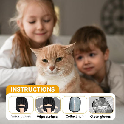 Christmas Stocking Stuffer Pet Hair Removal Glove,Pet Hair Remover for Cat & Dog,New Upgraded Electrostatic Gloves Pet Hair,Reusable Electro Static Pet Hair Remover Electrostatic Gloves
