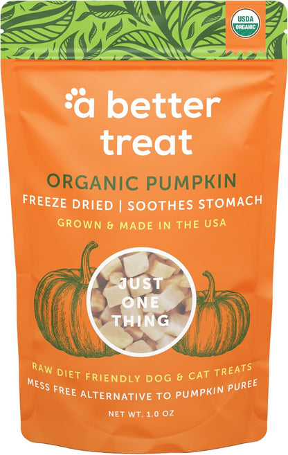 A Better Treat – Freeze Dried Organic Pumpkin Dog and Cat Treats, Organic, Single Ingredient | Natural, Healthy, Diabetic Friendly | Made in The USA