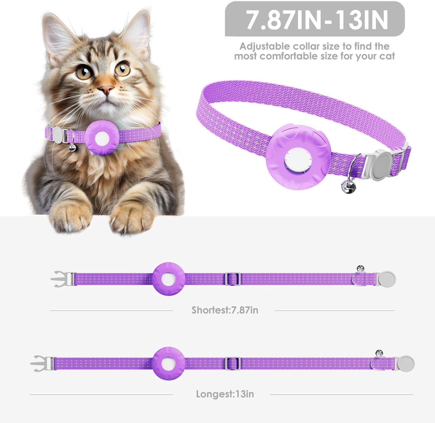 Cat GPS Tracker, Smart Cat Tracker Compatible with Apple Find My App (Only iOS), No Monthly Fee, Waterproof