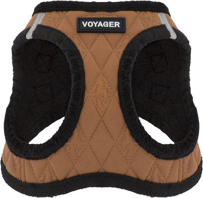 Best Pet Supplies - All Weather Mesh / Plush, Reflective, No Pull Harness for Small, Medium Dogs, Cats - Secure with Hook & Loop Fastener, Buckle, Double D-Rings - Beige Plush, XS