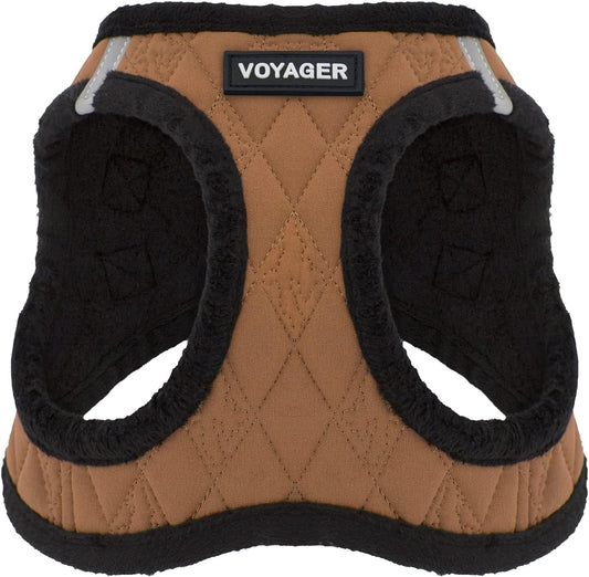 Best Pet Supplies - All Weather Mesh / Plush, Reflective, No Pull Harness for Small, Medium Dogs, Cats - Secure with Hook & Loop Fastener, Buckle, Double D-Rings - Beige Plush, XS
