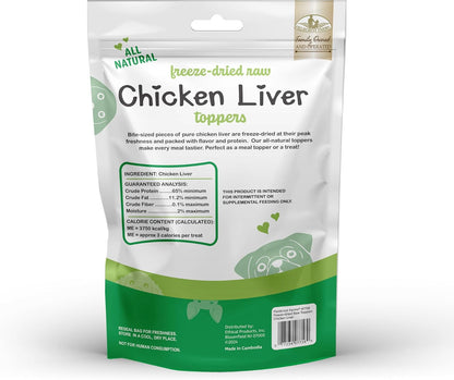 Fieldcrest Farms Chicken Liver Toppers – All-Natural Freeze-Dried Dog Food Topper or Treat, Single Ingredient, Raw & Grain-Free