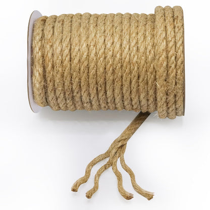 Jute Rope 49 Feet 8mm - Natural Heavy Duty Sisal Twine | Pet-Safe for Cat Scratch Posts, Crafts, Bundling & Hanging (Natural, 8MM-49FT)