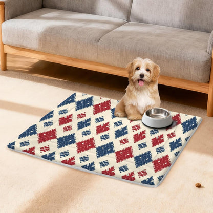 susiyo Whimsical Neutral Geometric Print Dog Bed Mat - Super Soft & Warm Pet Pad, 25x18 Inch Machine Washable Mat for Small Medium Dogs, Couch Protector, Crate & Travel Bed Topper